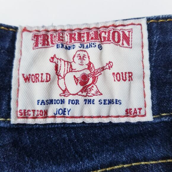 True Religion Jeans Joey Low Rise Bootcut Dark Wash Blue Denim - Picture 2 of 11